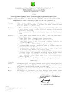 SK Pembimbing PKL Angkatan 2012 Document Repository Universitas Andalas